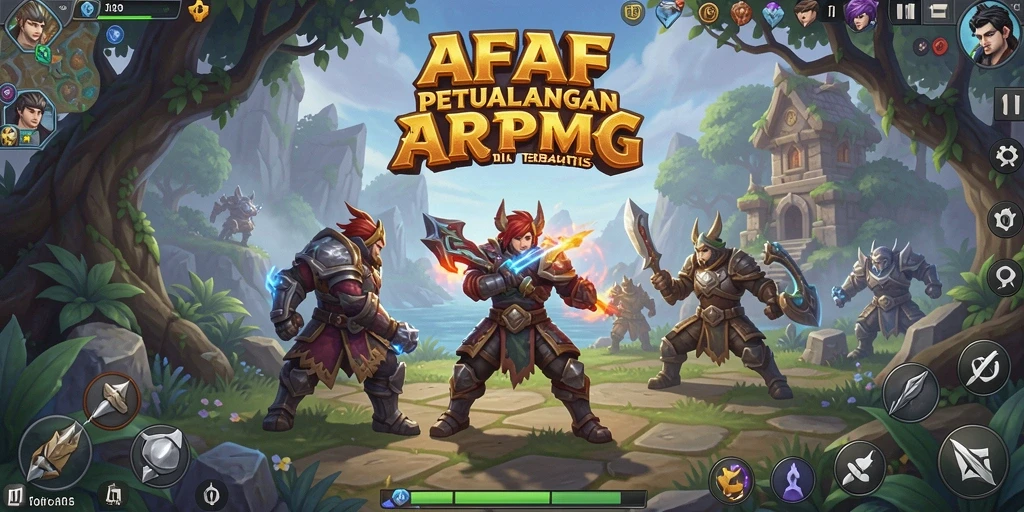 Screenshot gameplay AFAF yang menampilkan aksi pertempuran epik dan eksplorasi.