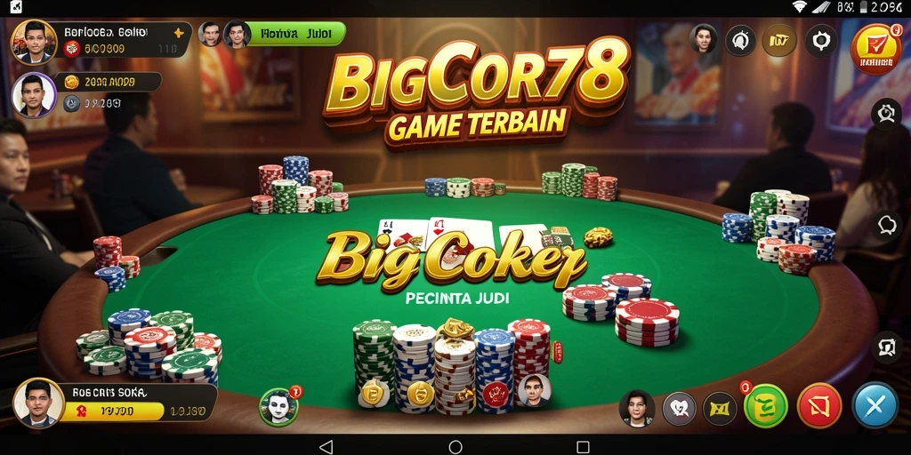 Tampilan gameplay menarik dari BIGCOR78 yang menggambarkan keseruan poker.