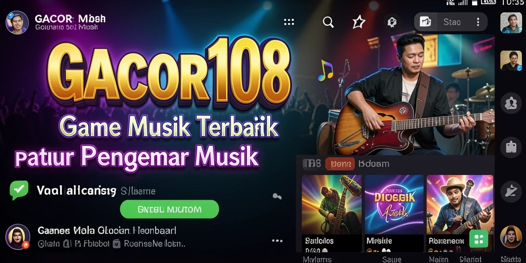 Screenshot GACOR108 menampilkan gameplay interaktif dengan musik menyenangkan.