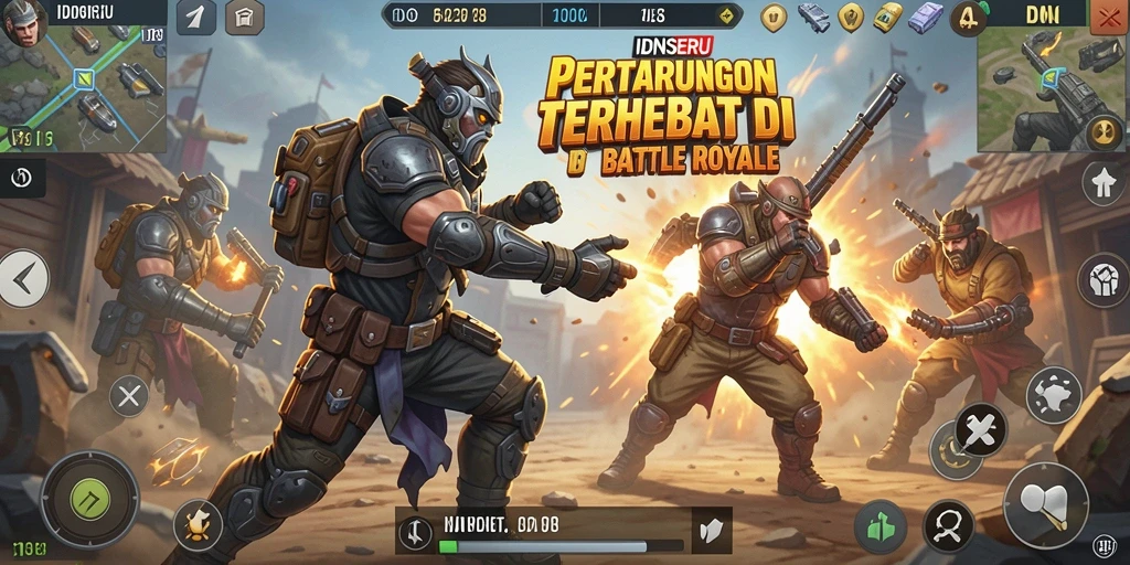 Tampilan gameplay seru dari IDNSERU di arena Battle Royale.