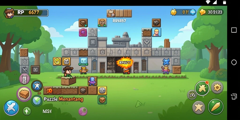 Screenshot menunjukkan gameplay menarik dari RP6677 dengan teka-teki yang menantang.