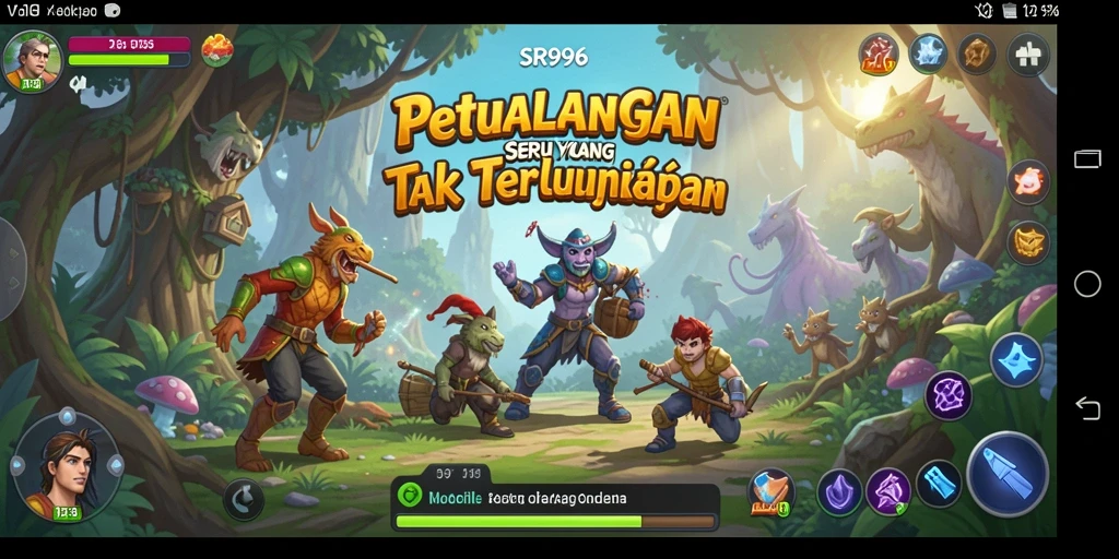 Tampilan gameplay yang penuh aksi dalam SR996 dengan latar belakang petualangan menakjubkan.